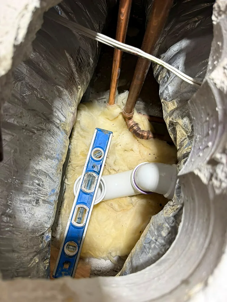 Drain pipe installation with slope check in Miami by 305 Elite Plumbing